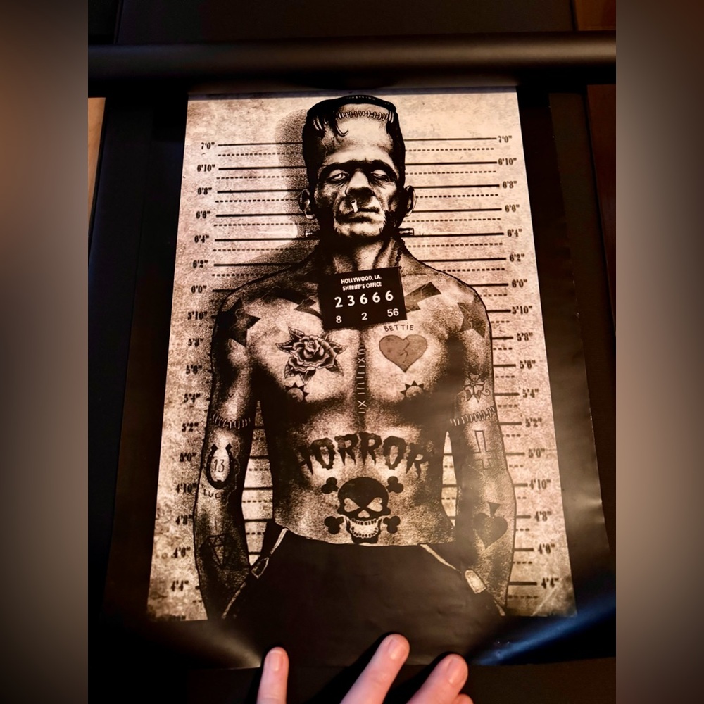 Set of 3 Mugshot Prints Signed by Marcus Jones  Frankenstein, Bride & Nosferatu - Picture 5 of 9